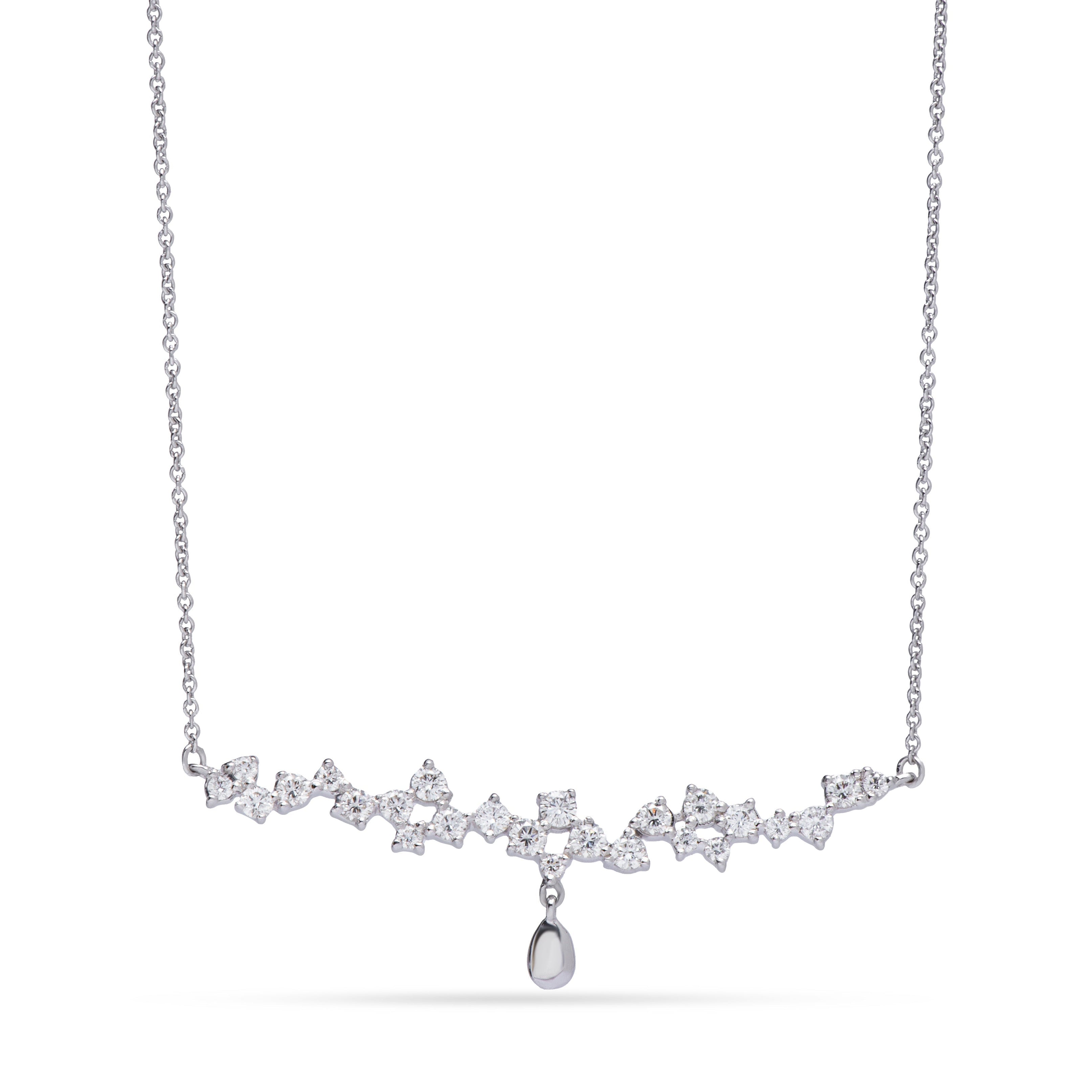 Special offer Leaves and flowers dazzling diamond necklace necklace in White 18K Gold - SIR1581P
