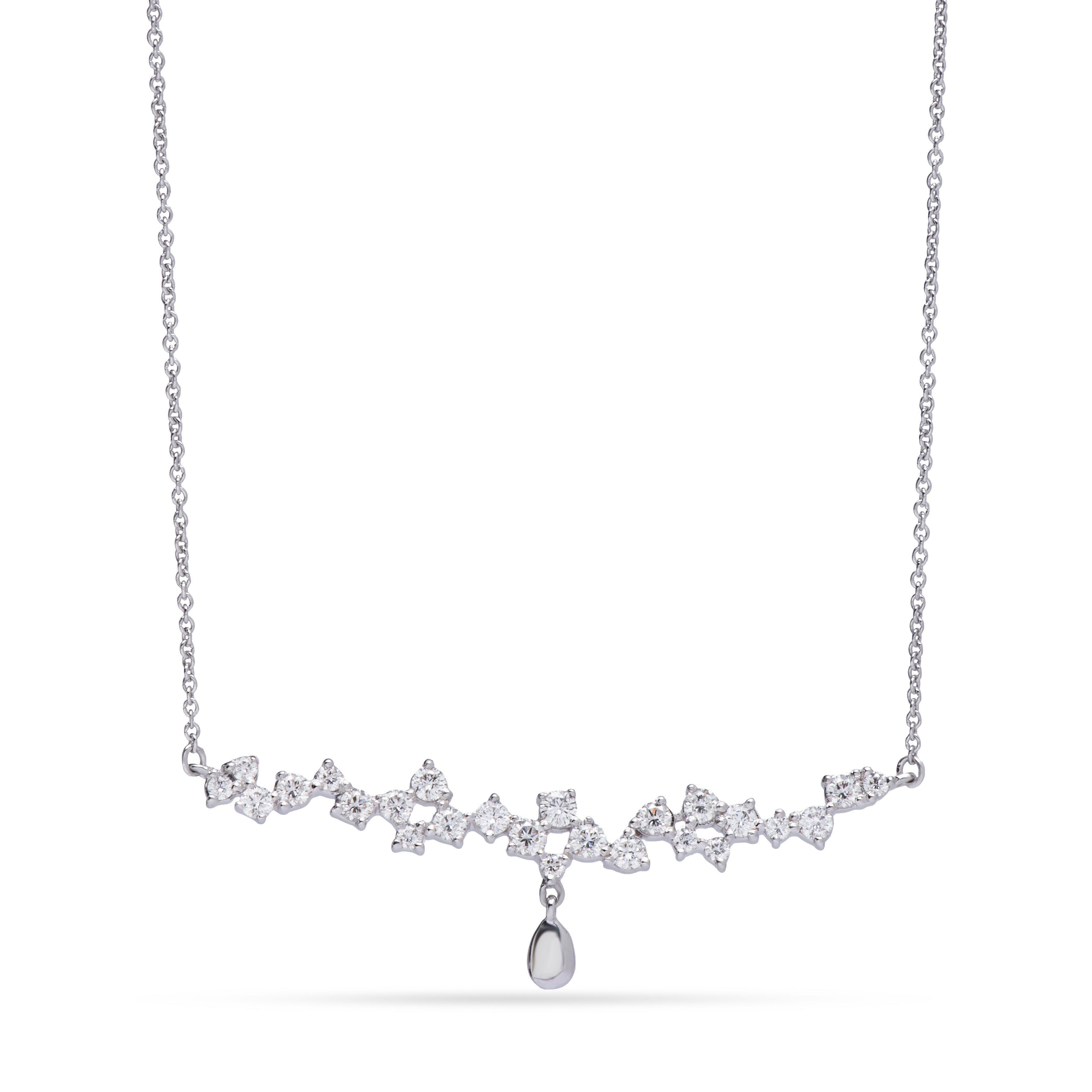 Special offer Leaves and flowers dazzling diamond necklace necklace in White 18K Gold - SIR1581P