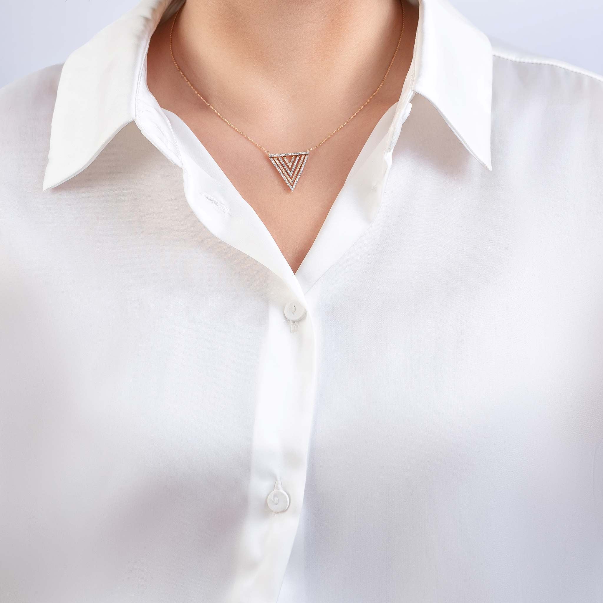 سلسلة مثالية من الألماس المبهر من الذهب الوردي عيار 18 قيراط - NB2821