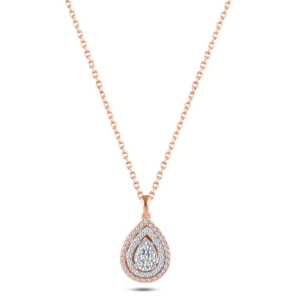 Special offer 18k Rose gold Diamond Necklaces - S-H071PS