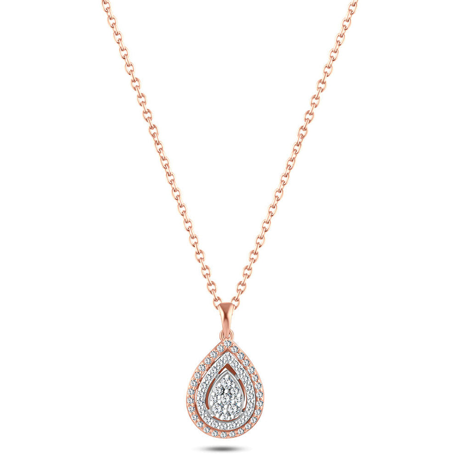18k Rose gold Diamond Necklaces - S-H071PS