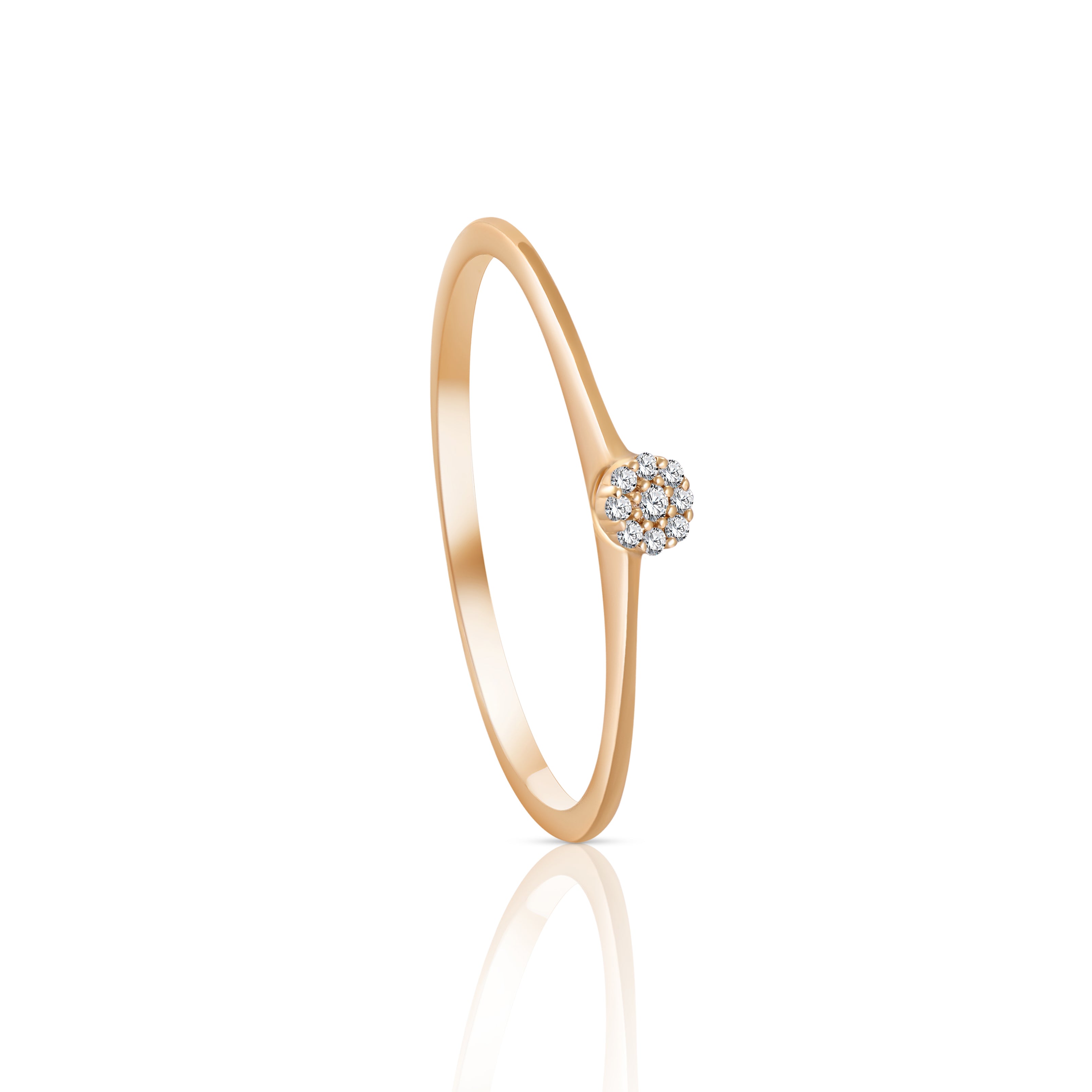 Simple Diamond Promise Ring in Yellow 18 K Gold - S-X19RON