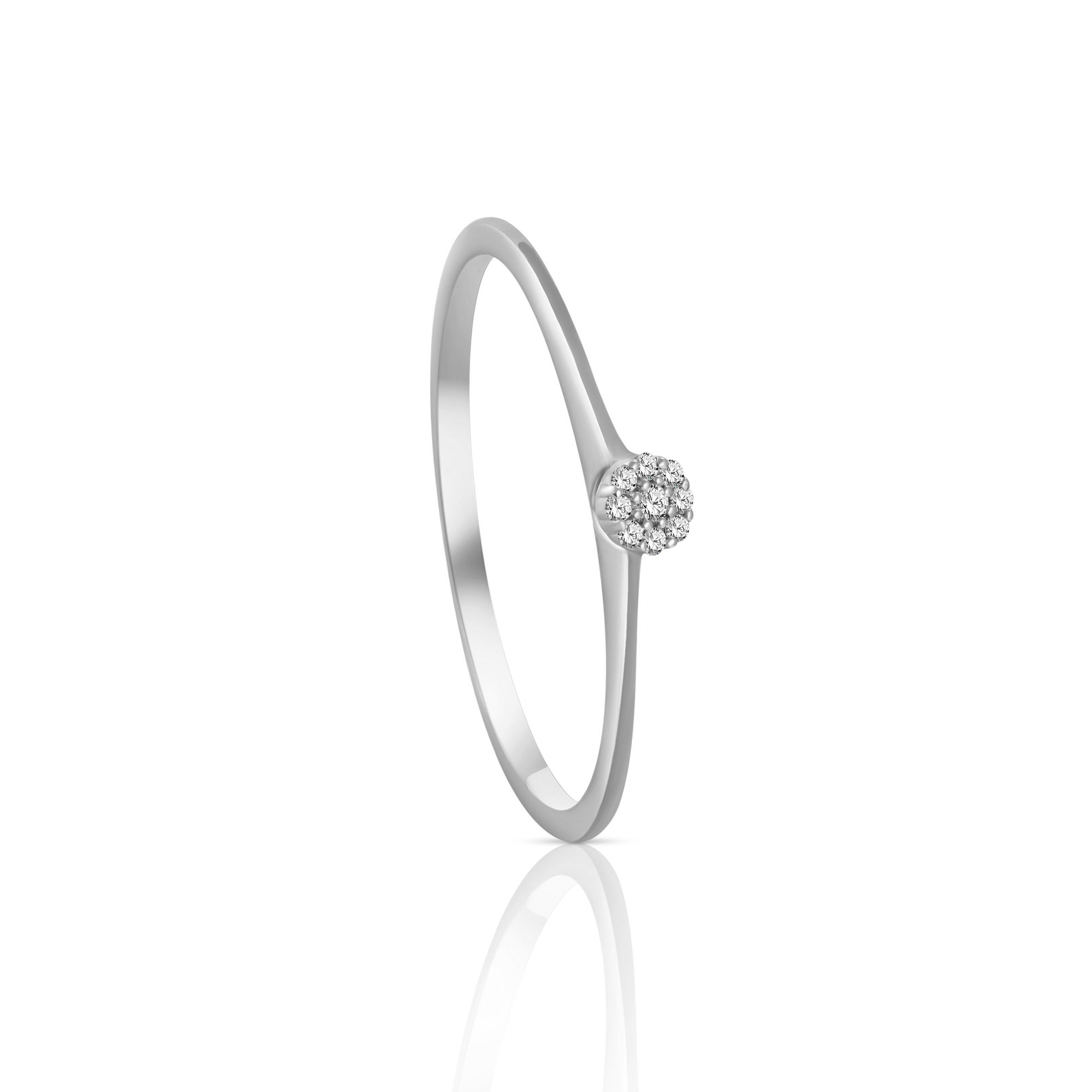 Simple Diamond Promise Ring in White Gold 18K - S-X19RON