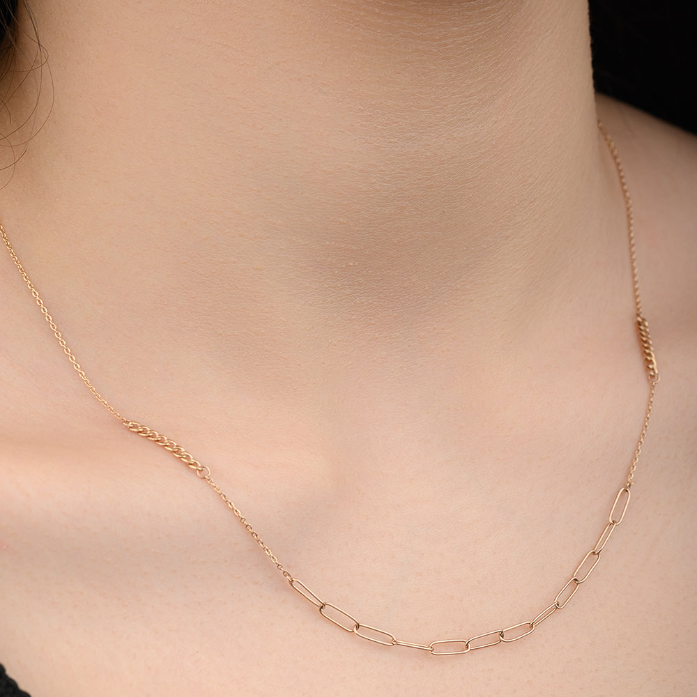 18K Simple Gold Necklace - GCWT0743N/R