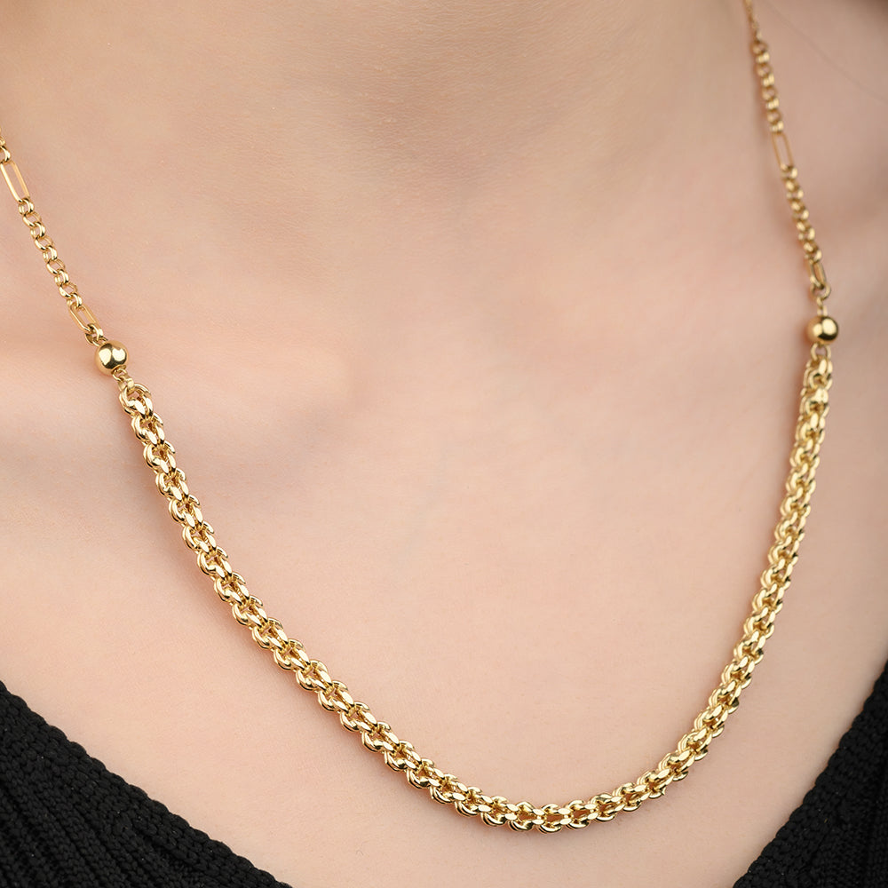 18K Luxurious Gold Necklace - MFFT037N/Y/WG