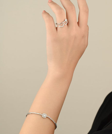 Classic Beautiful Diamond Bracelet in 18K White Gold - S-B284SB