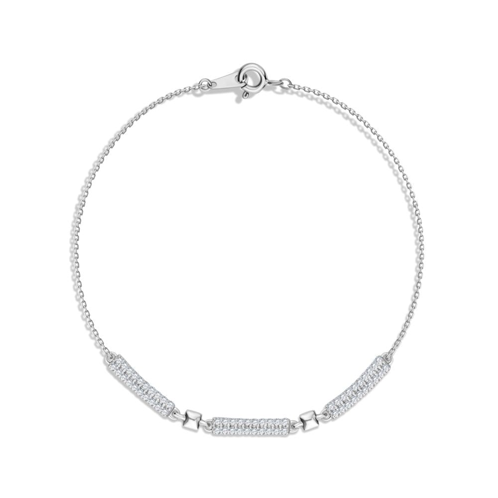 Triple Unit Diamond Bracelet in White gold - S-B300S