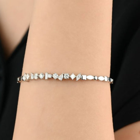 Special offer Unique irregular diamond bangle - S-B307X