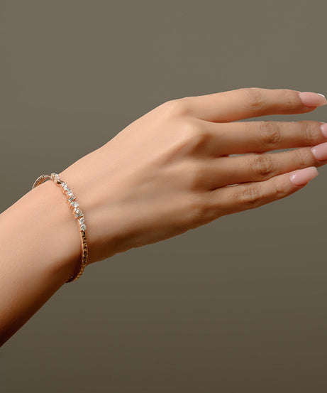 18K Rose Diamond Bangle  - S-B312S