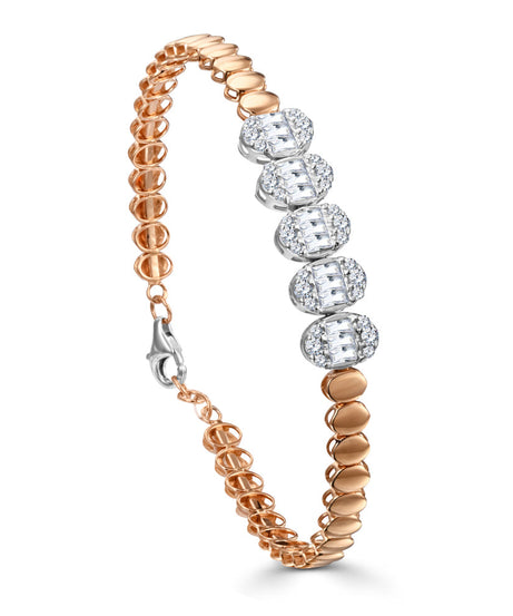 18K Rose gold Diamond Bangle - S-B321S