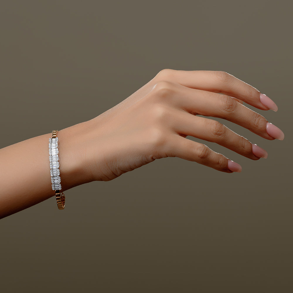 18K Rose Diamond Bangle  - S-B324S