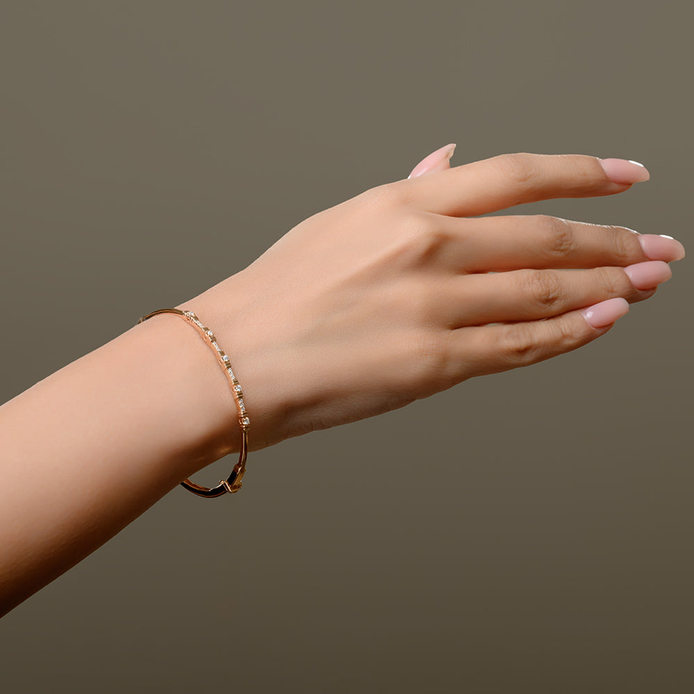 18K Rose Diamond Bangle  - S-B330S