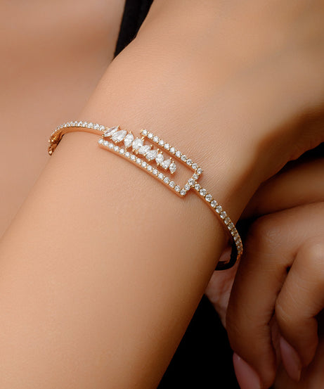 18K Rose Diamond Bangle  - S-B54