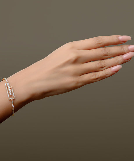 18K Rose Diamond Bangle  - S-B54