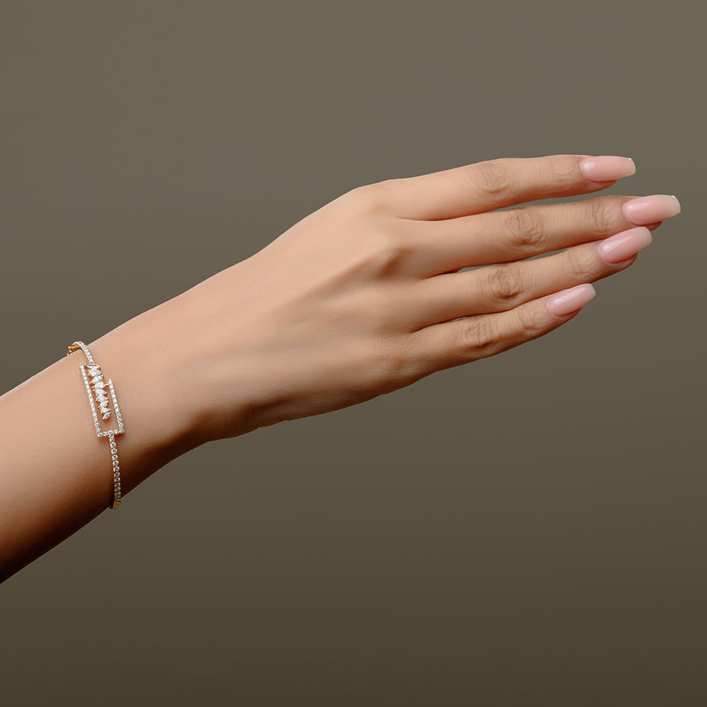 18K Rose Diamond Bangle  - S-B54