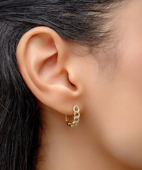 18K Yellow Diamond Earrings - S-E238S