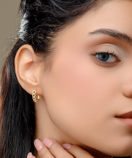 18K Yellow Diamond Earrings - S-E238S