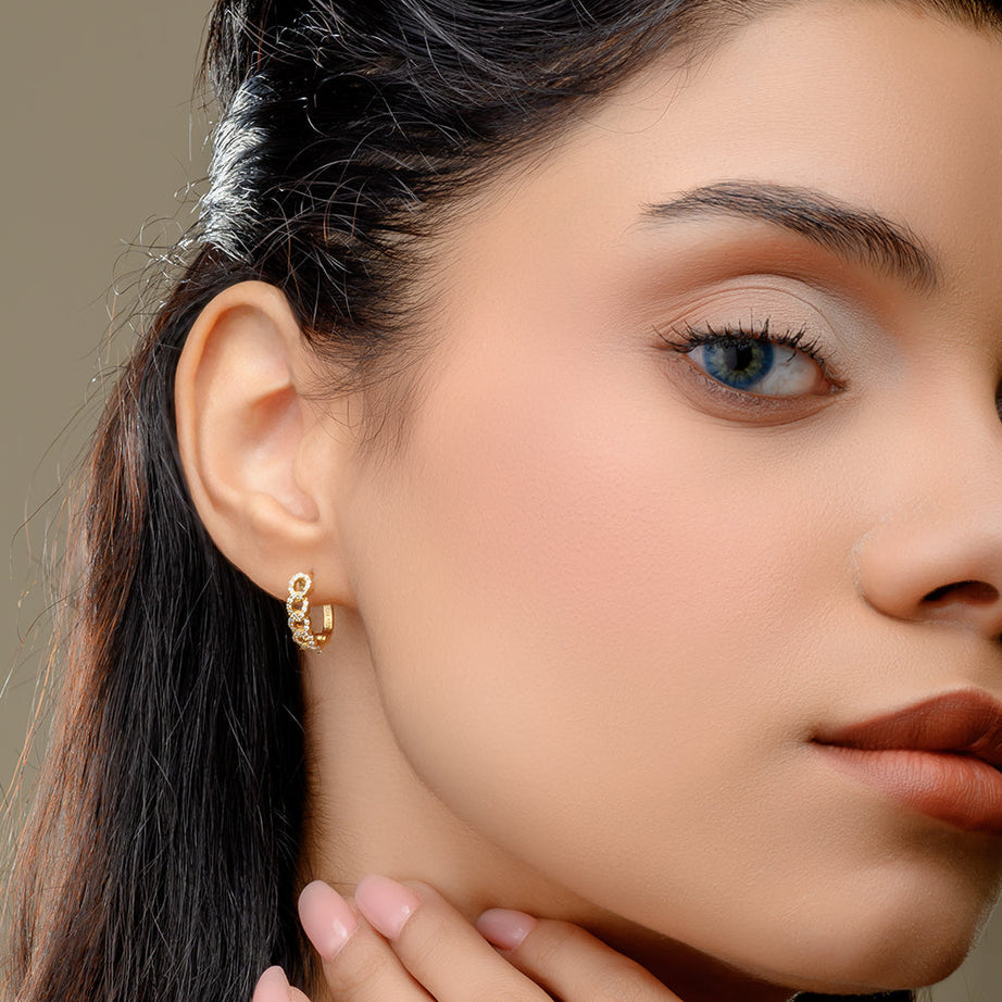 18K Yellow Diamond Earrings - S-E238S