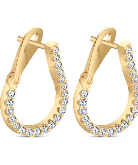 18k Yellow gold Diamond Earrings - S-E299S
