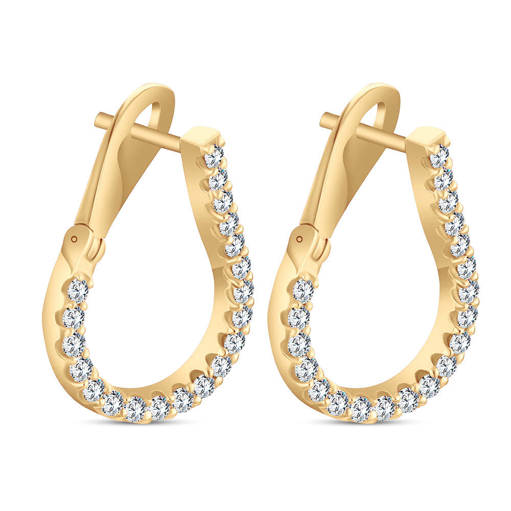 18k Yellow gold Diamond Earrings - S-E299S