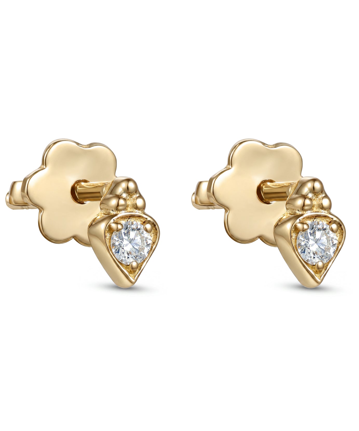 18K Yellow Gold Luxury Diamond Earrings With Minimal Elegance -S-E370S