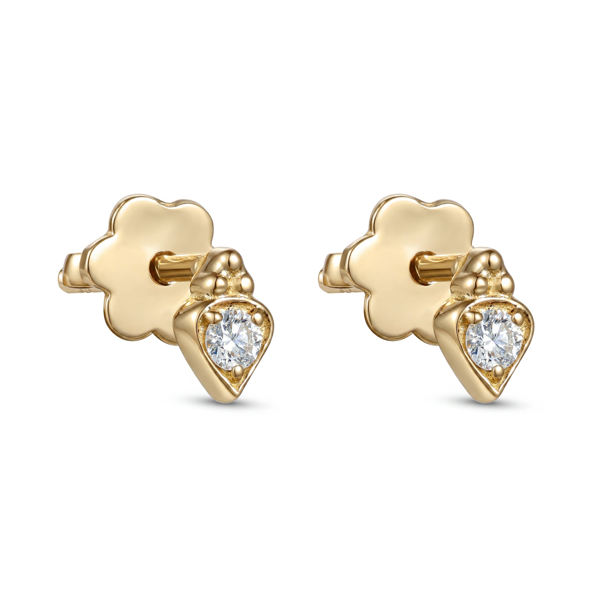 18K Yellow Gold Luxury Diamond Earrings With Minimal Elegance -S-E370S