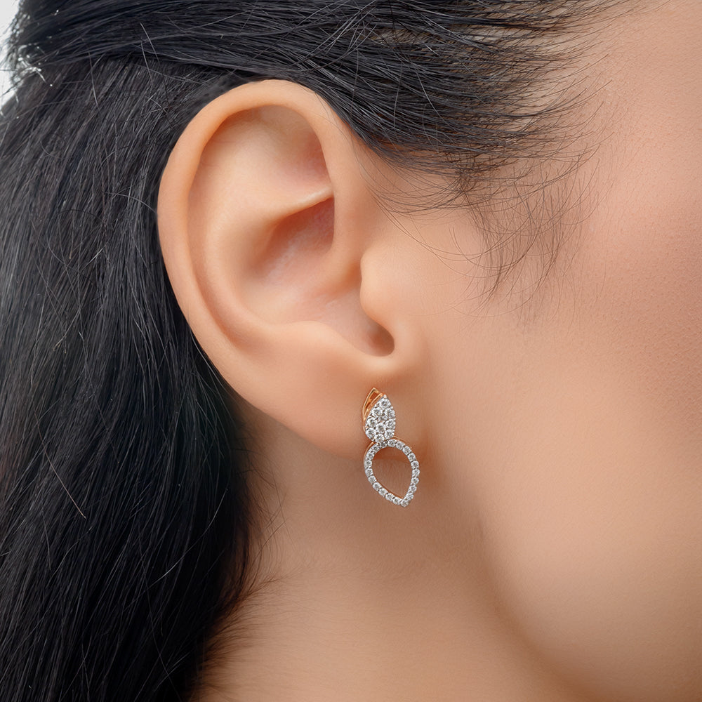 18K Triple ways to wear Diamond Earrings - S-EN023S