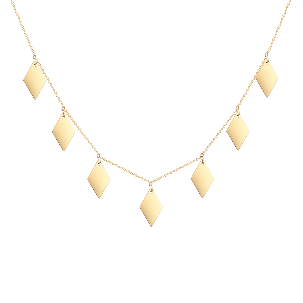 Stunning Summer Dangling Golden Leaves  Necklace in Yellow 18 K Gold - S-PN068G/Y/WG