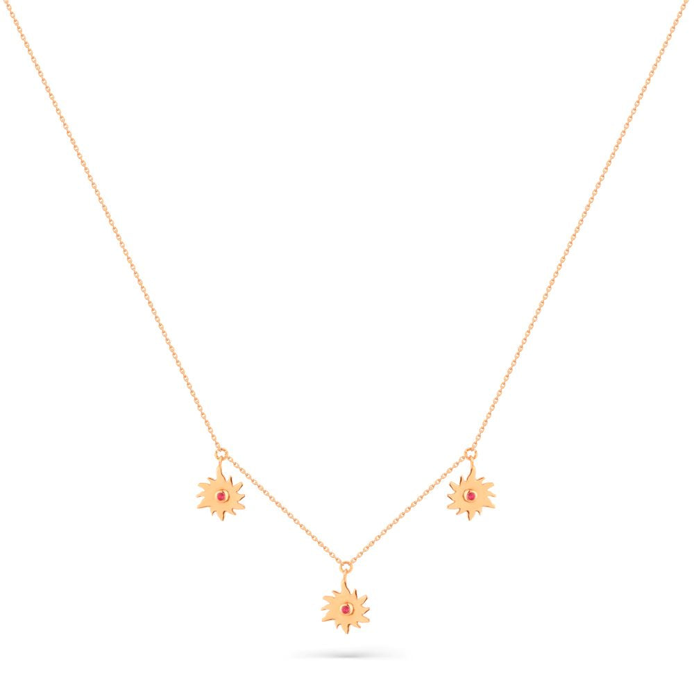 Dangling Golden Cycles Diamond Necklace in 18K Rose gold - S-EN087S