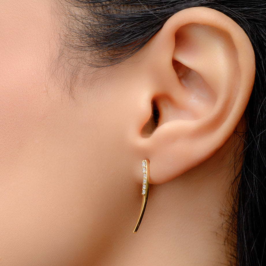 Special offer 18K Yellow Diamond Earrings - S-EN117S