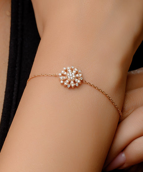18K Rose Diamond Chain Bracelet - S-H056BS