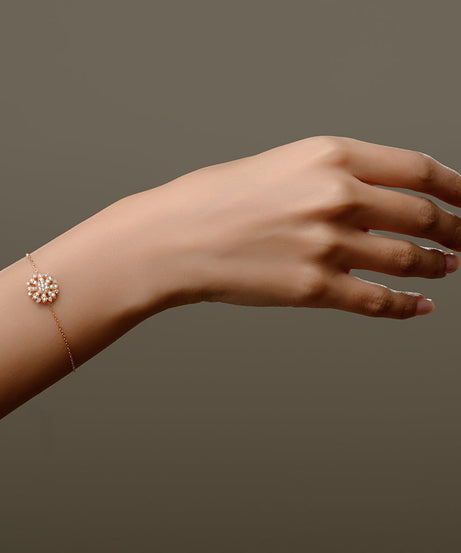 18K Rose Diamond Chain Bracelet - S-H056BS