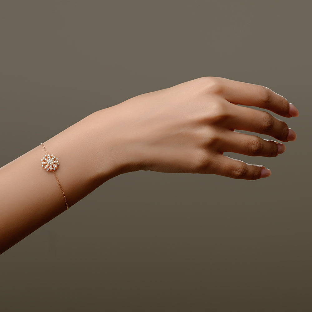 18K Rose Diamond Chain Bracelet - S-H056BS