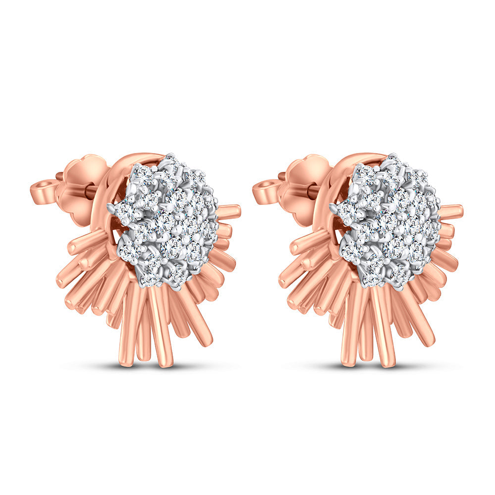 18k Rose gold Diamond Earrings - S-H062ES