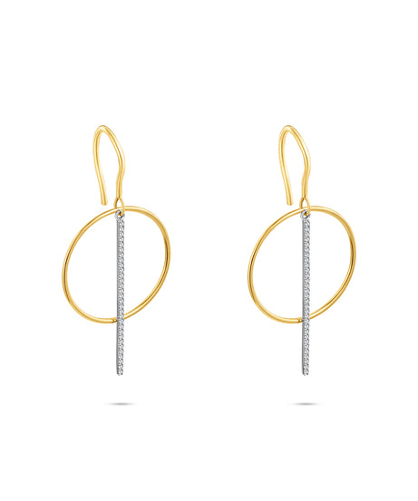 18k Yellow gold Diamond Earrings - S-H067ES