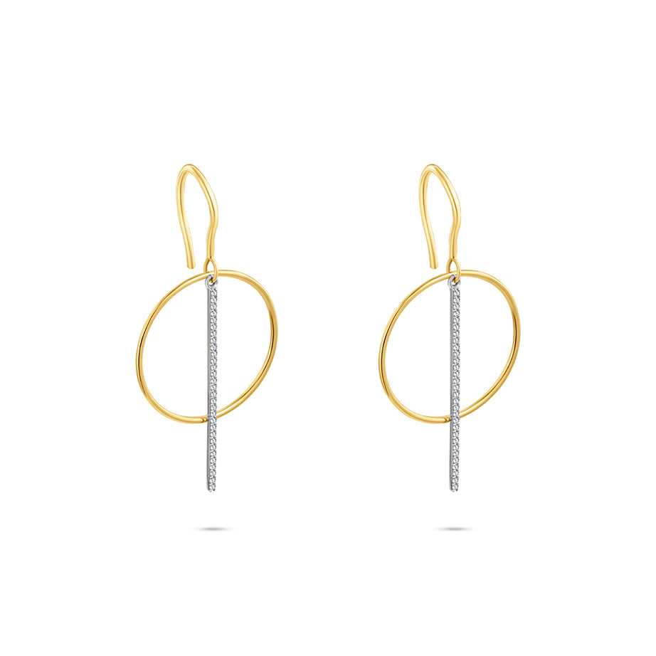 18k Yellow gold Diamond Earrings - S-H067ES