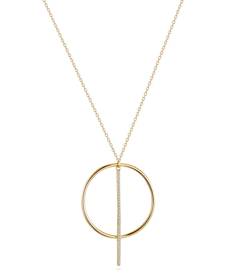 18k Yellow gold Diamond Necklaces - S-H067PS