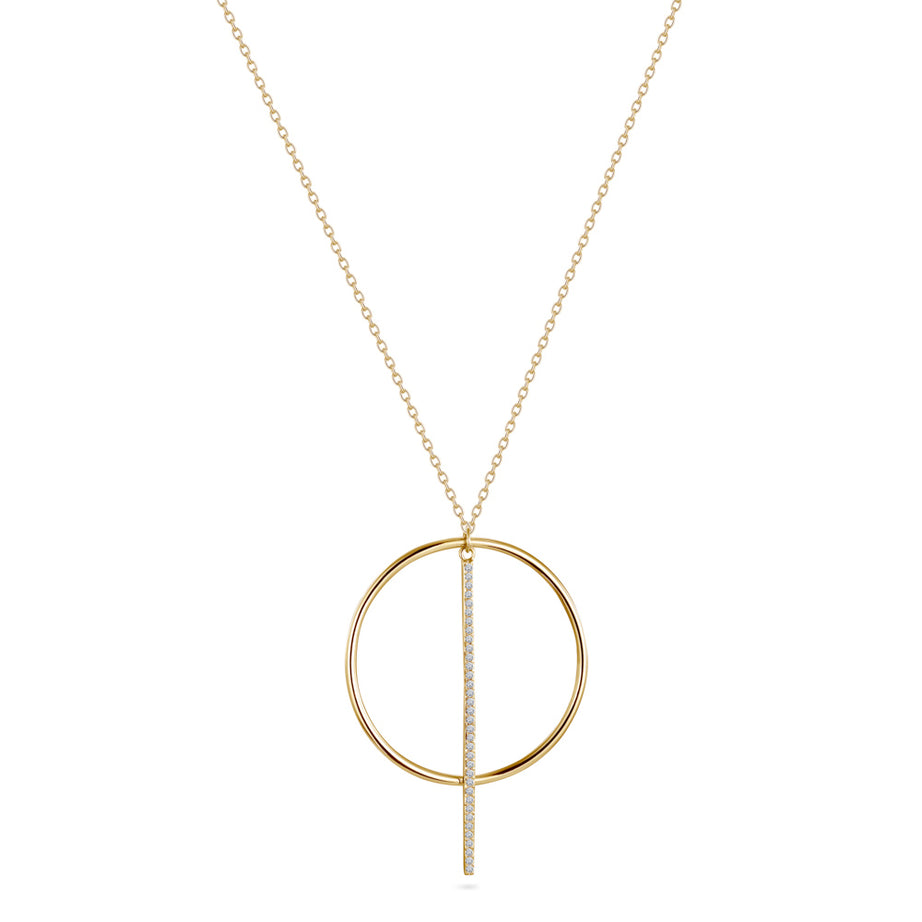 18k Yellow gold Diamond Necklaces - S-H067PS