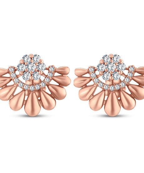 18k Rose gold Diamond Earrings - S-H068ES