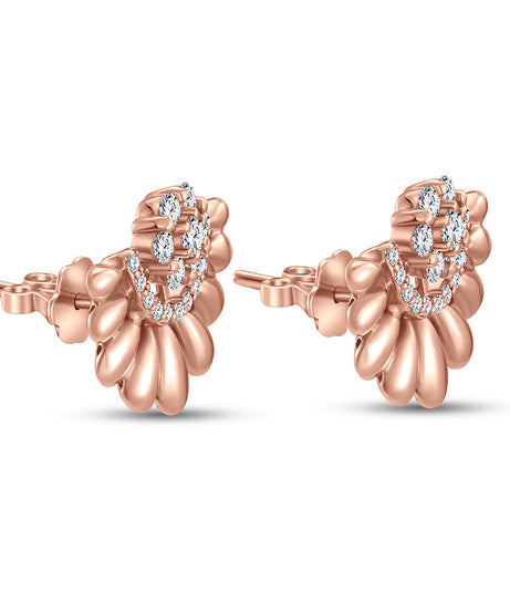 18k Rose gold Diamond Earrings - S-H068ES