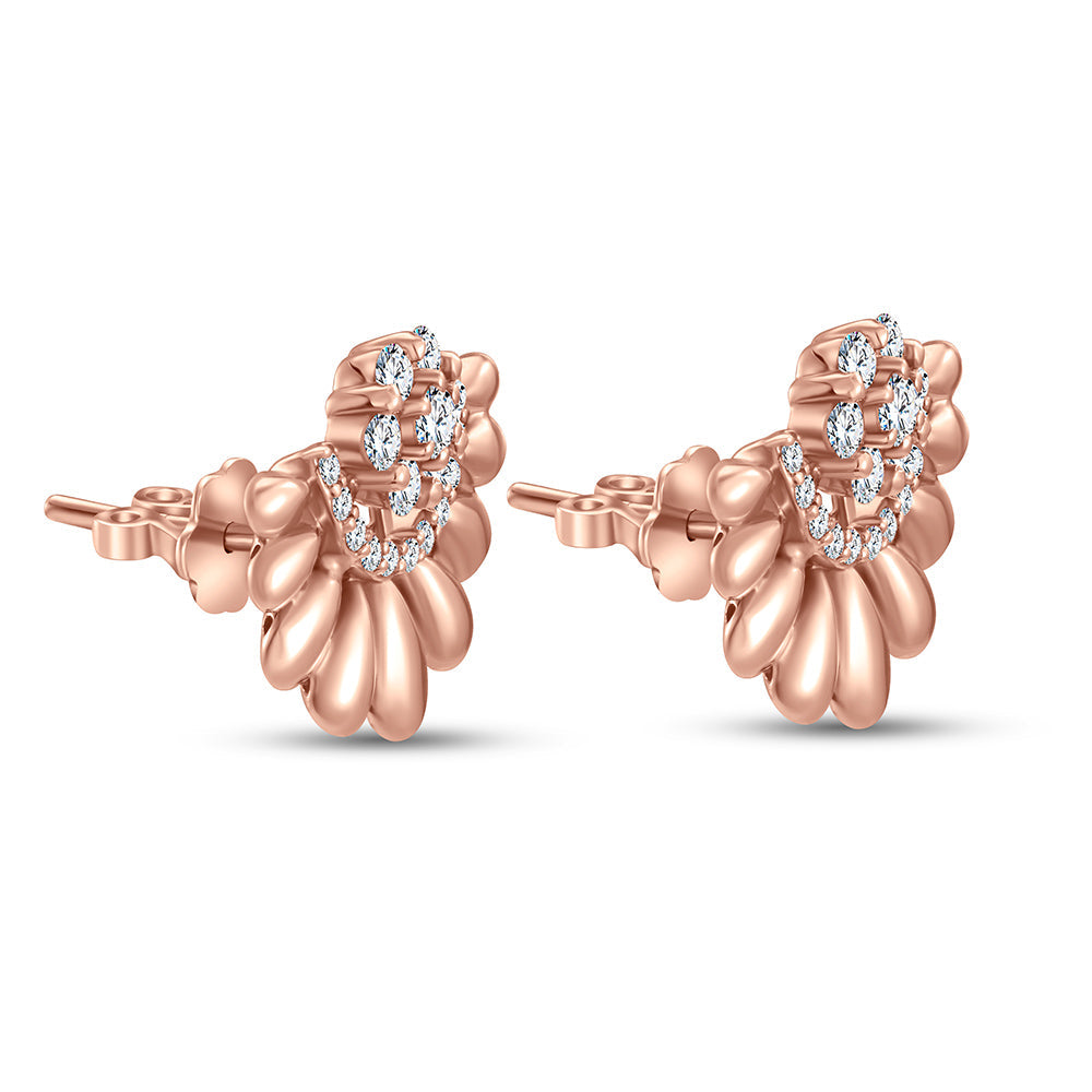 18k Rose gold Diamond Earrings - S-H068ES