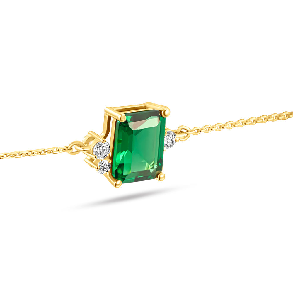 18K Belov'd Diamond Bracelet Emerald Stone - S-H072BS