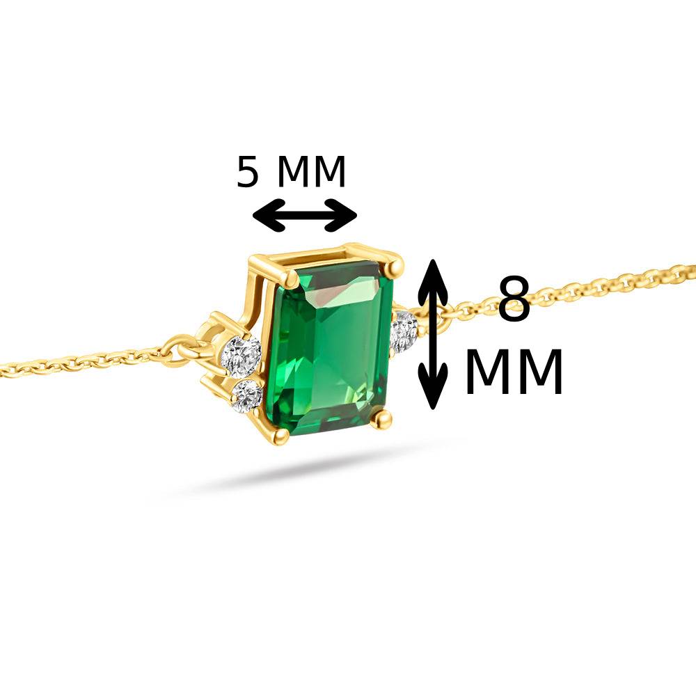18K Belov'd Diamond Bracelet Emerald Stone - S-H072BS