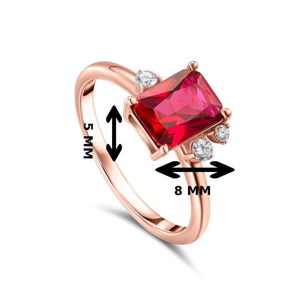 18K Belov'd Diamond Ring Ruby Stone - S-H072RS