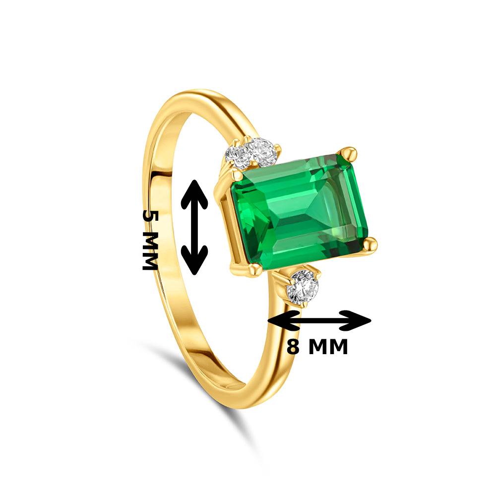 18K Belov'd Diamond Ring Emerald Stone - S-H072RS