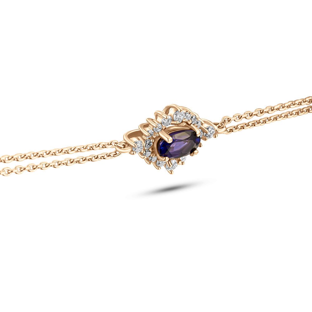 18K Belov'd Diamond Bracelet Sapphire Stone - S-H074BS