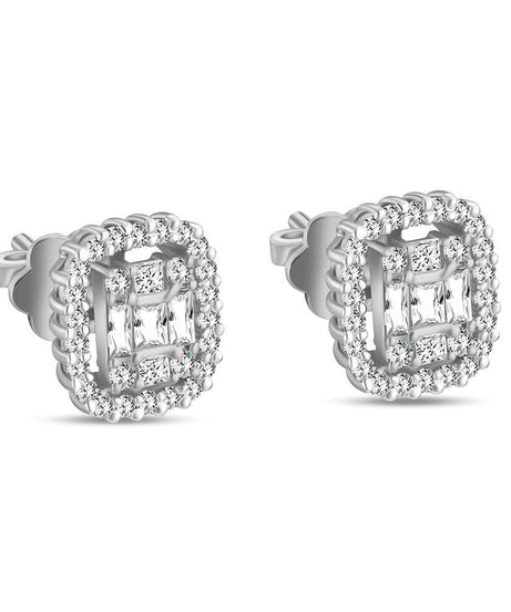 18k White gold Diamond Earrings - S-H075ES