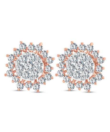18k Rose gold Diamond Earrings - S-H076ES