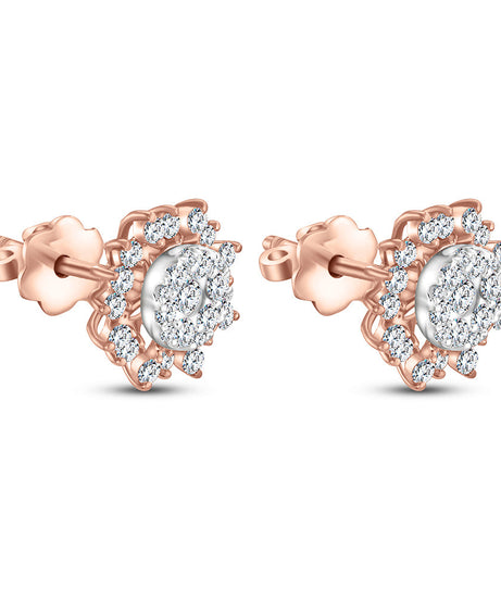 18k Rose gold Diamond Earrings - S-H076ES