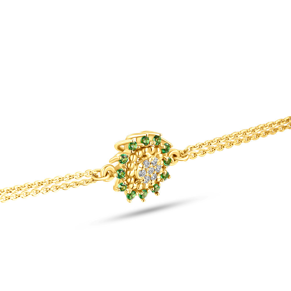 18K Belov'd Diamond Bracelet Emerald Stone - S-H077BS